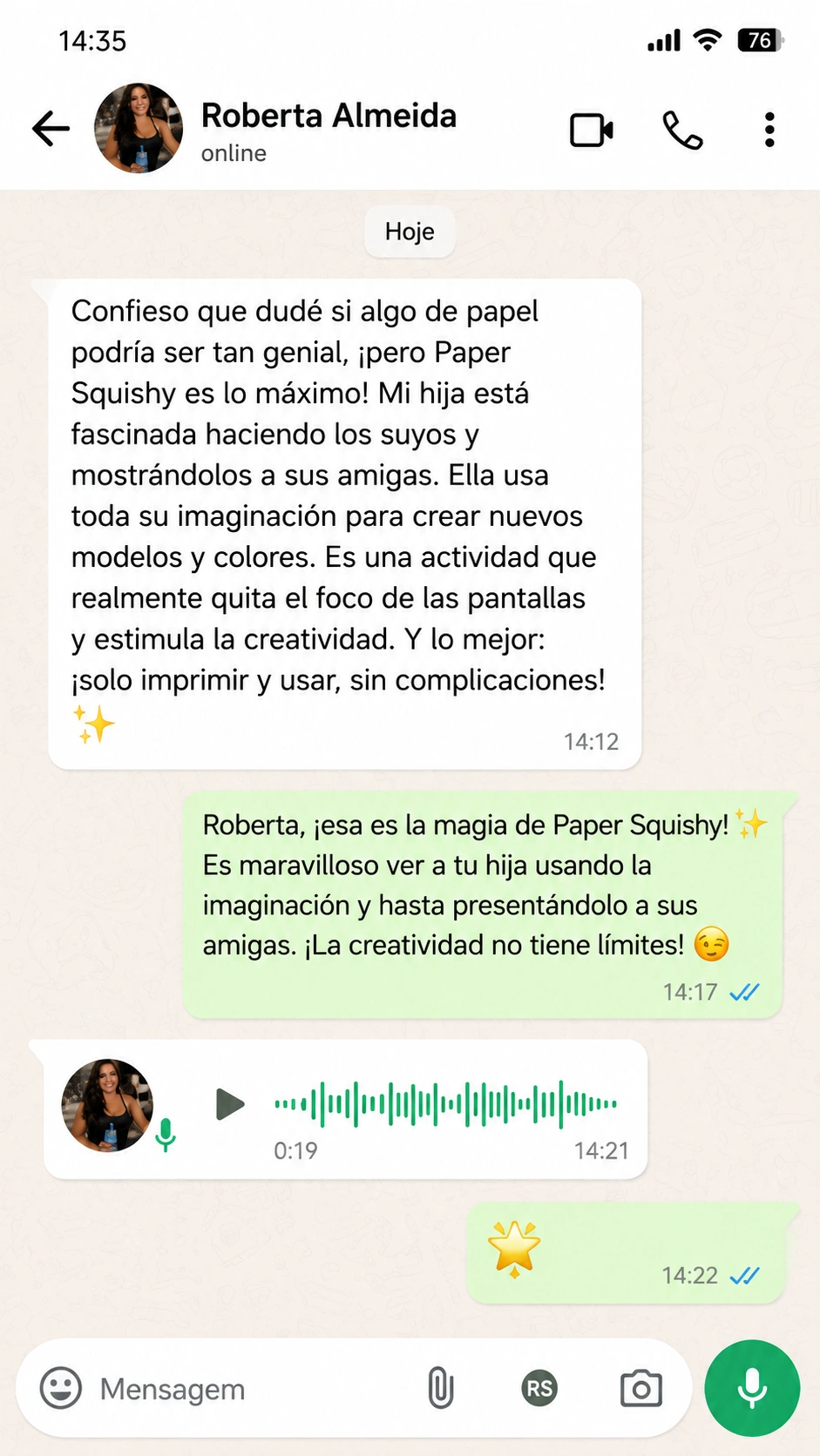 Captura de conversación real en WhatsApp 3